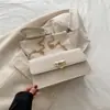 Bolso de Nicho Texturizado para Mujer 2025 Nueva Moda Gama Alta Versátil Bolso Bandolera con Cadena Bolso Baguette Blanco Bolso Cruzado