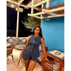 Venda Direta de Fábrica Atacado Amazon Aliexpress Comércio Exterior Transfronteiriço Moda Verão Conjunto de Top Sem Manga Jeans com Shorts