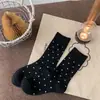Calcetines de Lana de Puntos para Mujer Otoño e Invierno Calcetines Gruesos de Cachemira Calcetines Japoneses Vintage de Media Caña Apilados Calcetines de Puntos para Mujer de Corea del Sur