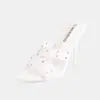 Sandalias de tacón de aguja estilo europeo y americano, de punta abierta y punta fina, de venta transfronteriza, nueva colección de verano, sandalias de tacón alto con tachuelas para mujer, elegantes y versátiles