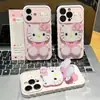 Soporte de Espejo de Gato con Lunares Adecuado para Soporte de Teléfono Apple 17 iPhone 16/15 Modelo Nuevo Diseño Lindo de Ventana Grande