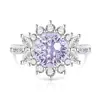 Anillo de Girasol de Diamante de Alto Carbono Cortado en Fuegos Artificiales de Piedras Preciosas de Colores Más Vendido en Tiktok para Mujeres, Anillo de Moda y Versátil, Dropshipping de Transmisión en Vivo