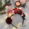 Bonita diadema navideña con gorro rojo, lazo de peluche para mujer, horquilla para el pelo, diadema para lavarse la cara en otoño e invierno, accesorios para el cabello