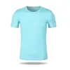 Camiseta de Seda de Hielo de Secado Rápido de Color Puro de Manga Corta para Hombre con Logo Impreso Camiseta Cultural Publicitaria para Hombre Camiseta de Cuello Redondo para Hombre Ropa de Trabajo