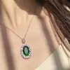 Colar Versa Topa com pingente de água-marinha artificial banhado a ouro 18K zircônio multifacetado ovo de pombo Brilho Intenso oval para mulheres
