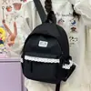 Mochila de gran capacidad con ribete de encaje para chicas de secundaria, modelo 2026, mochila simple para viajes escolares, mochila ligera