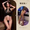 Kou Ni Lencería Sexy Body Transparente Hueco de Cuello Halter Estilo Puro Deseo Bikini Adelgazante Traje de Baño de Vacaciones para Mujeres