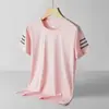 Camiseta de Verano de Secado Rápido para Hombre de Seda de Hielo Delgada Transpirable Cuello Redondo Manga Corta Ropa Deportiva para Correr Fitness para Mujer Transpirable de Secado Rápido