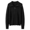 Suéter de punto suave y amigable con la piel con solapas color liso cárdigan de cachemira para mujer nuevo 2026 Otoño/Invierno abrigo suéter color liso grueso