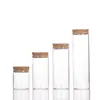 Diámetro de 37 mm tapón de corcho control botella boca recta vidrio transparente borosilicato alto botella de deseos arcoíris botella de cordyceps