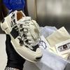 Tênis de Lona Escondido Estilo Wu Jianhao Cadarço Solado Grosso Sorriso Aberto Bico Larga Estilo Casal Sapatos de Mendigo Puro Original