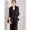Shenghong Liquidación Botón Único Manga Media Solapa Delgado Elegante Ropa de Trabajo Estilo Oficina Traje Traje de Mujer