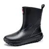Botas de Lluvia Impermeables Transfronterizas para Padres e Hijos para Hombres y Mujeres, Botas de Lluvia de Media Pantorrilla a la Moda, Zapatos de Agua Antideslizantes para Cocina, Senderismo y Pesca