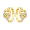 Brincos de Argola em Formato de Coração, Modernos Banhados a Ouro 18K Linha Dupla Design Original, Estilo Nicho de Alto Padrão, Exclusivamente para Atacado Transfronteiriço para Mulheres