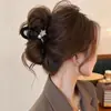 Pinza para el pelo de verano estilo ins con bloques de color para mujer, pasador lindo de lunares japoneses para niña, pinza de tiburón grande para recogidos.