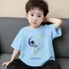 Camiseta Casual y Versátil con Estilo de Manga Corta para Niño Pequeño, Camiseta de Manga Corta para Niño, Ropa de Verano, Top Transpirable Estampado de Algodón Puro