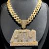 Colgante de cadena cubana con letras en inglés para hombre, collar con colgante de ATM, comercio exterior europeo y americano, joyería de tendencia al por mayor