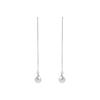 Arete de perlas cadena plata s925