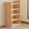 Estante de livros de madeira maciça, estante simples de piso para a sala de estar, prateleira de armazenamento para estudantes, armário de armazenamento multicamadas para quartos de crianças e quartos
