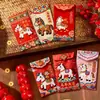 Ano do Cavalo Bordado Plano Imitado Desenho Animado Tridimensional Fu Ma Envelope Vermelho Alto Valor Festival da Primavera Criativo Saudações de Ano Novo Pacote Vermelho