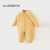 Mono de bebé Clase A 100g fibra de jengibre cálida otoño e invierno algodón puro acolchado ropa para bebé recién nacido traje de gateo engrosado