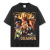 Camiseta de Manga Corta Estampada de Tupac Estilo Americano Transfronterizo Lavada Vieja de Manga Larga Holgada Casual Sudadera con Capucha Pesada para Hombre