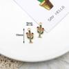 Aleación de Cactus Escandinavo Aceite de Goteo Accesorios para Joyería DIY Estilo Ins Planta de Cactus Pequeña y Fresca Colgante de Palmera de Coco