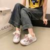 Zapatillas Blancas de Malla Transpirable para Mujer, Nuevo Estilo Verano y Otoño 2025, con Cordones, Punta Ancha, Zapatos de Entrenamiento Alemanes, Zapatillas Casuales de Diseño de Nicho