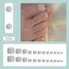 Piezas de Manicura y Pedicura Dulces y Frescas, Uñas Portátiles, Uñas de Pie Desmontables para la Playa, Morado Blanqueador de Primavera y Verano, 24 Piezas, Pegamento Gratis