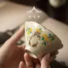 Taza de Té Cerámica Kung Fu Juego de Té Tazas de Té Taza de Maestro Taza Individual Taza de Degustación de Té para Damas Gatos Personal de Gama Alta Una Persona