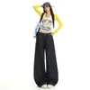 Elegantes jeans de mezclilla cruda con botones para mujer, nuevo modelo transfronterizo de otoño 2026, jeans curvos de cintura alta ajustables para mujer