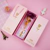 Día de San Valentín Caja de Polvos 24K Color Dorado Lámina de Oro Clavel Rosa Rosa de Navidad con Caja de Regalo Regalo de Bienestar para Eventos