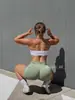 ¡impacto nuevo estilo sin estándar! Pantalones Dfyne Melocotón Levanta Glúteos Fitness Cintura Alta Fruncido Abdominal Pantalones de Tres Puntos para Fitness 1615