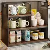 Estante de almacenamiento de escritorio, estante para bocadillos en la mesa del comedor, estante para tazas en la sala de estar, almacenamiento de tazas multicapa en la encimera de la cocina para especias