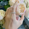 Anel de Cobra de Linha Única Totalmente Cravejado Estilo Celebridade Transfronteiriça Anel de Casamento Totalmente Cravejado Prata Esterlina 925 Anel de Casal Joias Femininas