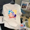 Camiseta de Manga Corta Marca de Moda Camiseta para Hombre Talla Grande para Hombre Holgada Cuello Redondo Estampada Estilo Coreano Top de Moda Ins Comercio Exterior Transfronterizo