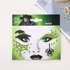 Pegatinas de Tatuaje de Halloween para Cara, Cejas y Ojos, Pegatinas de Tatuaje Temporales para Maquillaje, Decoración Facial, Pegatinas de Tatuaje con Purpurina