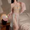 Lencería Erótica Tallas Grandes, Camisón Vintage Transparente, Faja Seductora con Perlas, Conjunto de Estilo Exótico, Camisola Sexy