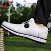 Zapatos de Golf para Hombre para Exterior Nuevos Impermeables y Resistentes a la Abrasión Zapatos Deportivos Porosos Transpirables Antideslizantes con Hebilla Giratoria