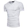 2024 talla europea verano nuevo moda casual para hombre camiseta de manga corta comercio exterior personalidad rasgada cuello en V camiseta de manga corta hombre