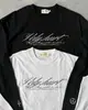Europeo y Americano Nuevo Otoño Simple Casual Perezoso Letras Inglesas Estampado de Moda Estilo Europeo y Americano Retro Camiseta de Manga Larga Ins