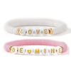 Pulsera Europea y Americana Transfronteriza de San Valentín Elástica Traje Bohemio Personalizada Color Letra Multicapa con Cuentas