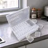 Caja de Set Compartimento Independiente Desmontable Caja de Joyería Diamante Brillante DIY Hecho a Mano Organizador con Tapa abatible Escritorio Transparente Caja de Almacenamiento de PP