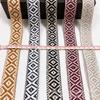 Fábrica en stock 2.5CM estilo nacional cinta de diamante jacquard por computadora cinta de poliéster bicolor de doble cara accesorios
