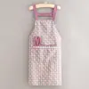 Delantal minimalista de lona con mangas largas, delantal de cocina anti-manchas para el hogar para adultos, prenda exterior para mujer, ropa protectora resistente a la suciedad