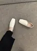 Primeiro Encontro Jifangtou Sapatos de Feijão Femininos Retro Francês Suave Planos Casuais Mocassins Couro Macio Solado Macio Mocassins Slip-on