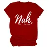 Não, estou bem Amazon Wish Site Independente Moda Casual Personalizada Camiseta Feminina Gola Redonda Manga Curta Exportação