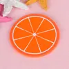 Porta-copos redondo colorido cor de gelatina fruta porta-copos de borracha macia jogo americano PVC macio borracha macia tapete antiderrapante estoque
