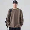 Camiseta de manga larga de estilo americano para hombre, juvenil, nueva tendencia primavera y otoño 2026, marca bordada, top holgado y cómodo