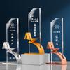 Nuevo Trofeo de Estrella de Cinco Puntas de Cristal Metálico Creativo Personalizado de Alta Gama en Oro, Plata y Cobre para Premios Anuales a Empleados Destacados